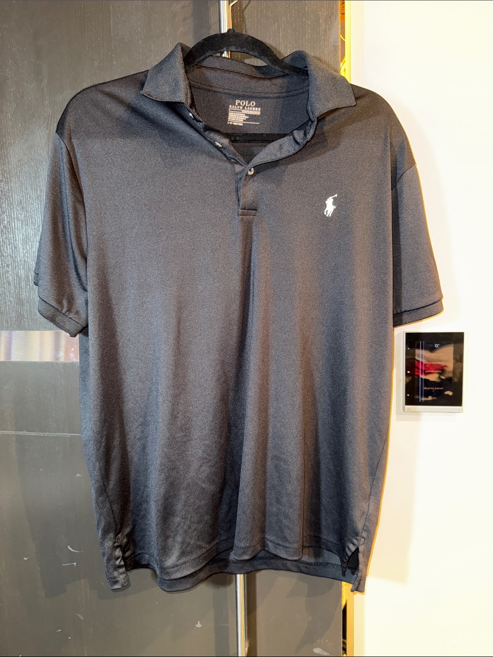 Polo by Ralph Lauren Men’s Black Short-Sleeve Polo with White Pony